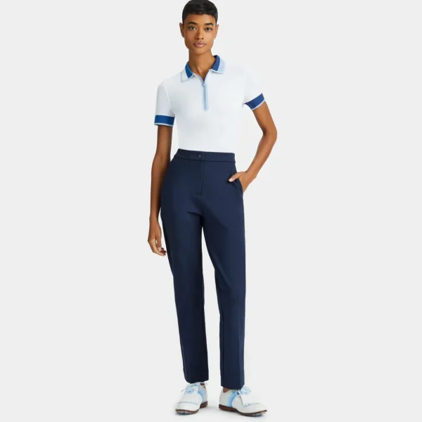 G/FORE Contrast Quarter Zip Tech Pique Polo- Polos