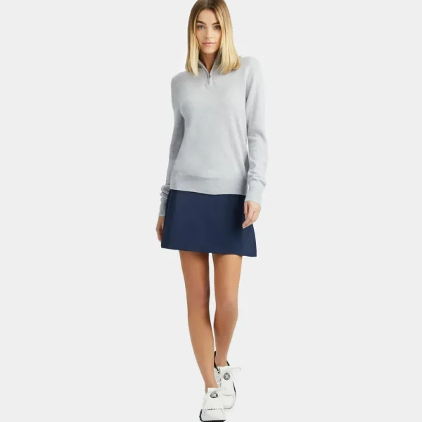G/FORE Contrast Tipped Merino Wool Quarter Zip Sweater- Sweaters