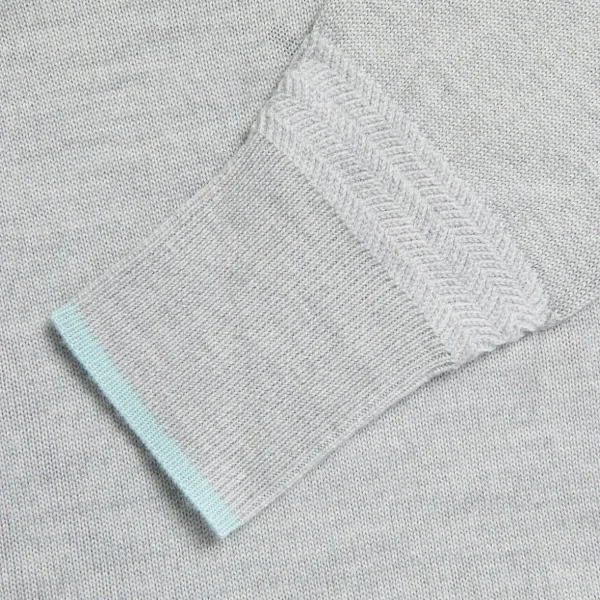 G/FORE Contrast Tipped Merino Wool Quarter Zip Sweater- Sweaters
