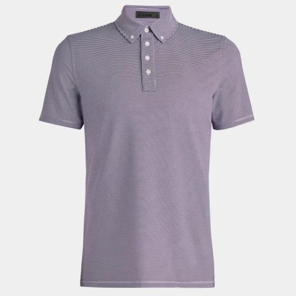 G/FORE Feeder Stripe Tech Jersey Button Down Collar Polo- Polos & Shirts