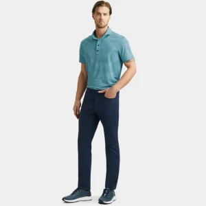 G/FORE Feeder Stripe Tech Pique Modern Spread Collar Polo- Polos & Shirts