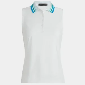 G/FORE Pleated Collar Silky Tech Nylon Sleeveless Polo- Polos