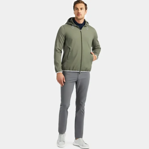 G/FORE Wind Control Double Knit Pique Hooded Jacket- Outerwear